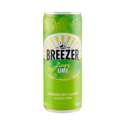 Mynd Breezer Zingy Lime 250ml dós